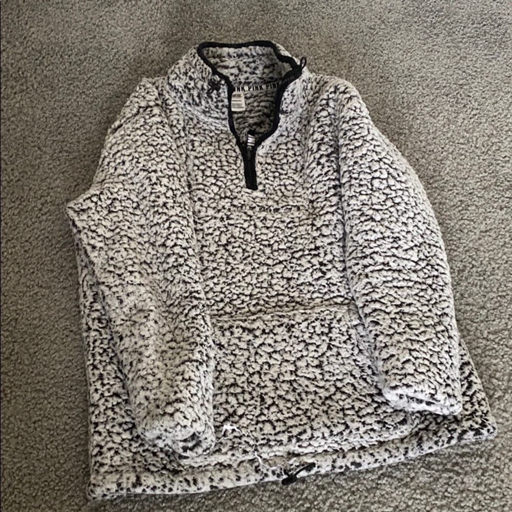 Pink grey teddy sweater - Xs